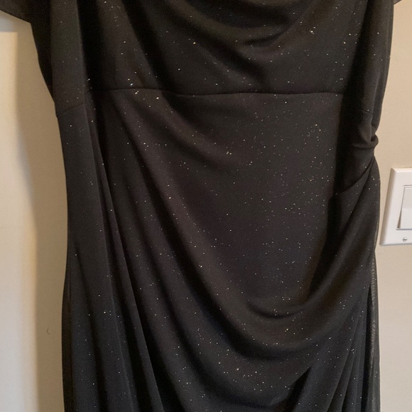 NWT Alex Evenings formal long dress black glitter sheer size 14. - Picture 5 of 10